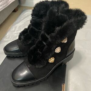 Nanette Lepore fur boots 7.5